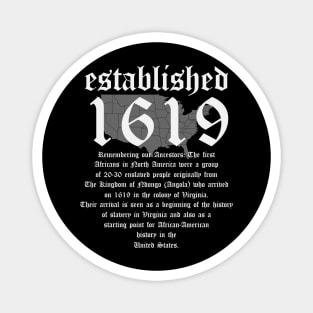 Project 1619 Established American Map Vintage Black History Magnet